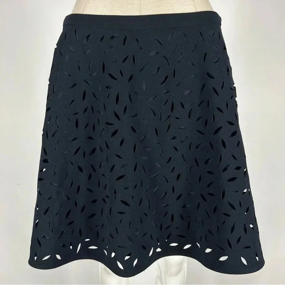 Banana Republic Black Laser Cut Skirt - Picture 1 of 8